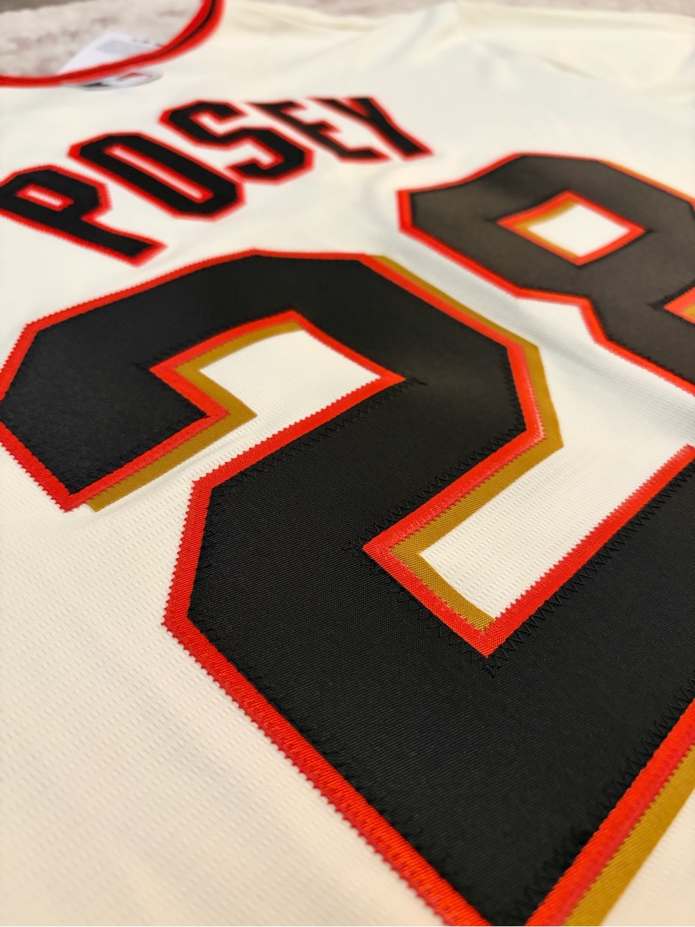 Nike San Francisco Giants Cream Buster Posey #28 Baseball MLB Jersey Men's 2XL - Picture 8 of 9